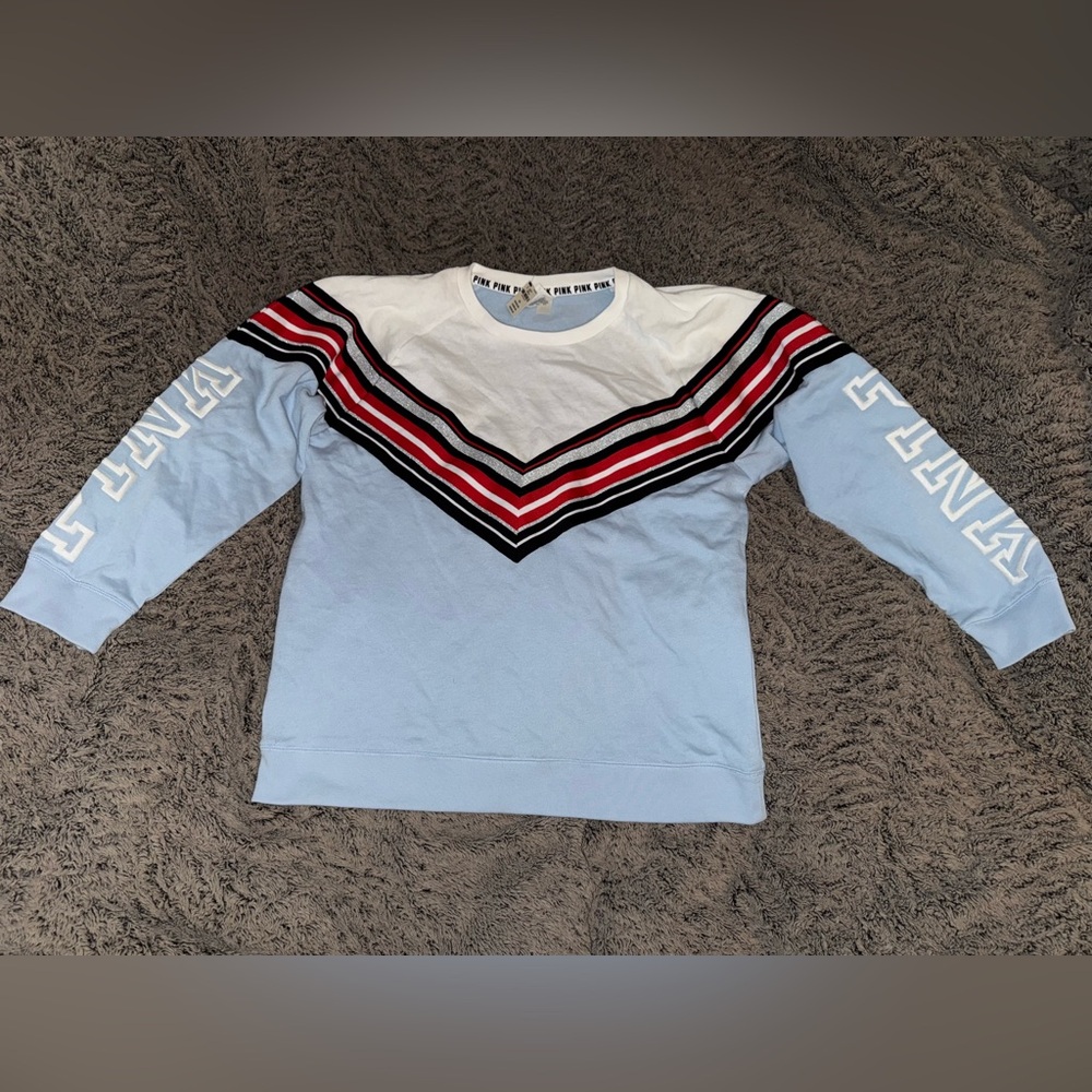 READ DESCRIPTION PINK Victoria's Secret Sweater with Red / Black Glitter…
